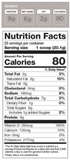 Nutrition label of Energy Original CAFFEINE-FREE Eggnog (20 servings) showing 80 calories, 9g protein, 6g net carbs, and 2g fat per serving.
