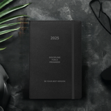 Matte black Velite Armor Premium Notebook with sleek UltraHyde cover, tailored for professionals seeking 2025 organization tools.