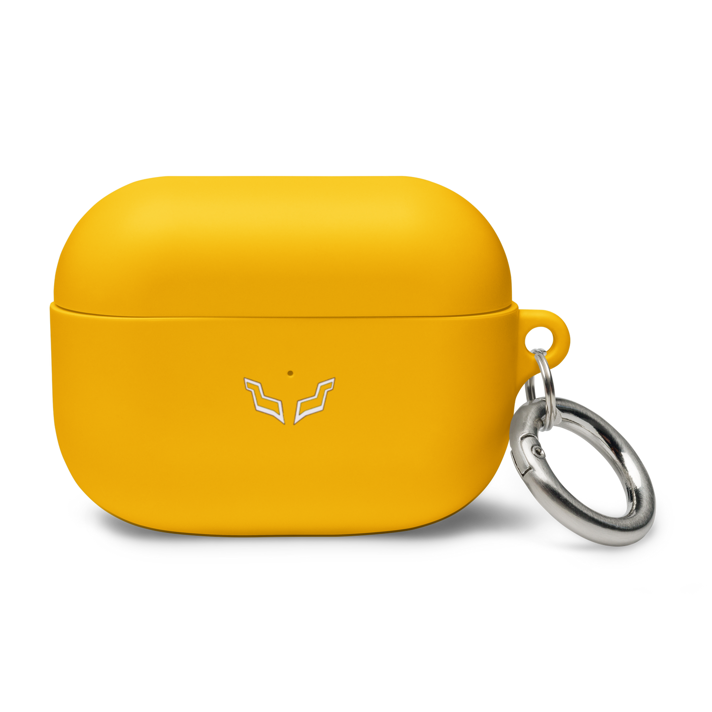 Closed AirPods Pro case with Velite Armor logo, showcasing sleek durability and a secure grip.ellow