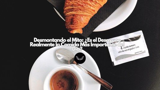 La imagen ilustra el tema del blog de Velite Armor, "Desmontando el Mito: ¿Es el Desayuno Realmente la Comida Más Importante del Día?"