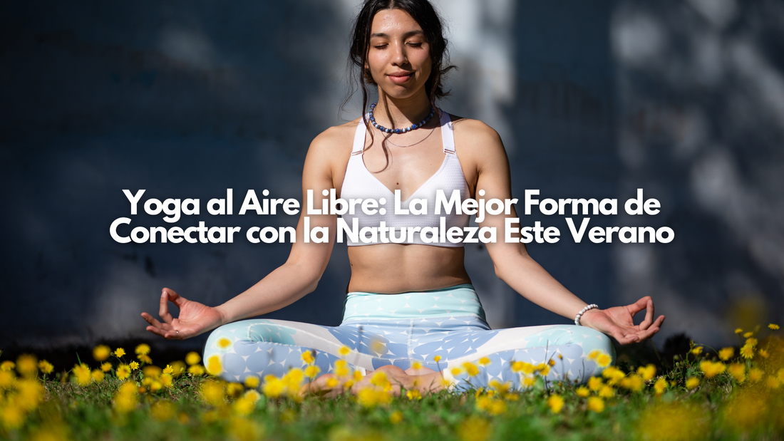 Persona practicando yoga al aire libre en un día soleado de verano, promoviendo equilibrio mental y bienestar físico con Velite Armor

