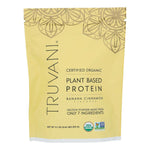 Truvani Organic Plant-Based Protein vanilla pouch front view with USDA Organic and Non-GMO labels.