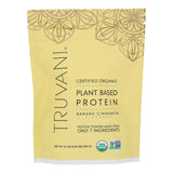 Truvani Organic Plant-Based Protein vanilla pouch front view with USDA Organic and Non-GMO labels.