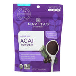 Studio product shot of the acai powder pouch against a plain white background, well-lit and centered.

