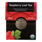 Raspberry Leaf Tea front label with USDA Organic badge and deep red theme, trusted support for reproductive and menstrual health

