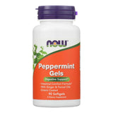 Front view of NOW Foods Peppermint Oil Enteric Softgels bottle – 90 softgels for gut health and bloating relief

