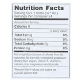 VOSS Still Water 375ml – nutrition facts label showing 0 calories and 0 sodium.