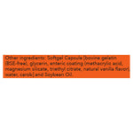 Close-up of NOW Peppermint Oil Enteric Softgels label showing caution and storage instructions

