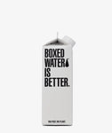 Boxed Water 500 ml – Pure & Sustainable Carton Packaging side view with cap, featuring bold branding and recyclable eco-friendly carton.