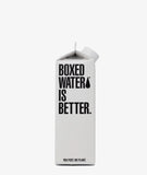 Boxed Water 500 ml – Pure & Sustainable Carton Packaging side view with cap, featuring bold branding and recyclable eco-friendly carton.
