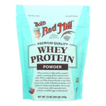 Bob's Red Mill Whey Protein Powder 12 oz pouch, 14g protein per serving, unflavored, ideal for shakes, baking, and fitness nutrition.