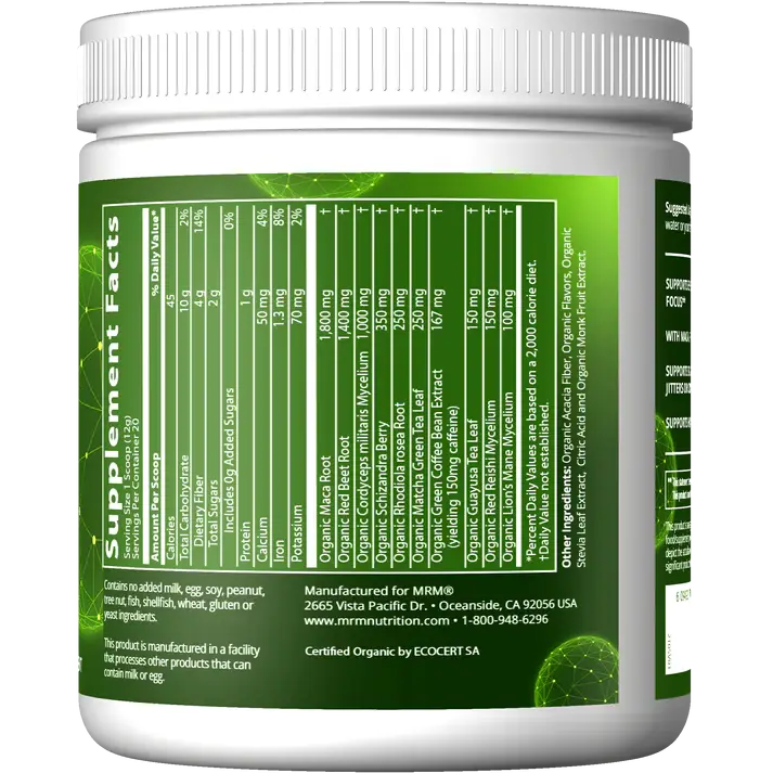 Organic Pre-Workout Black Cherry Flavored (240g)