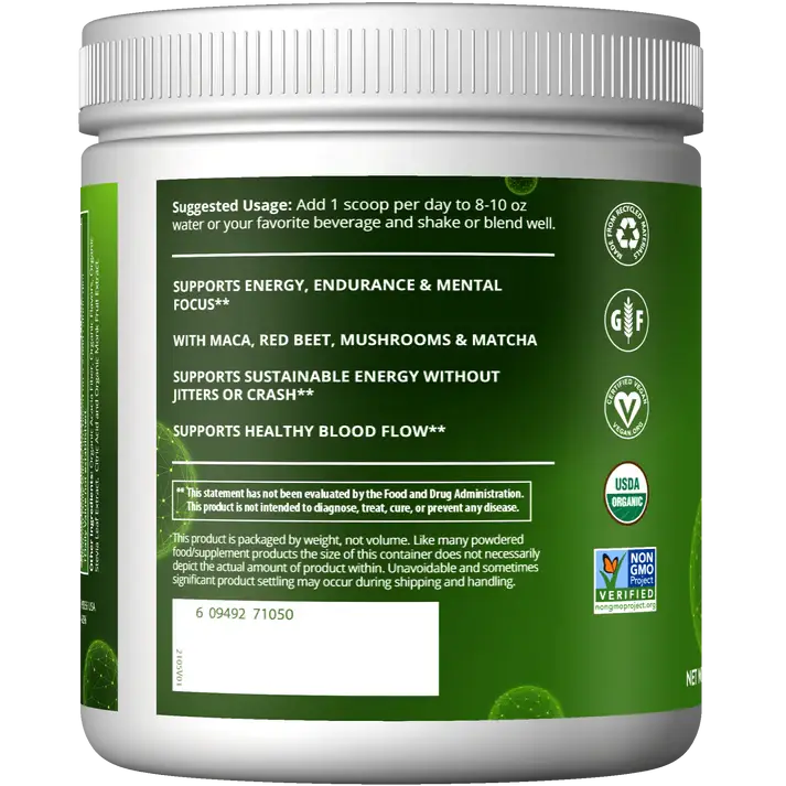 Organic Pre-Workout Black Cherry Flavored (240g)