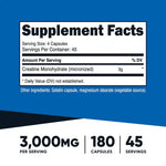 Nutricost Creatine Monohydrate - 180 Capsules (3,000 MG)