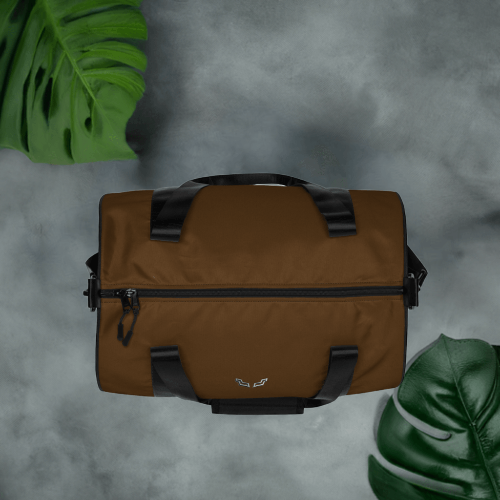Top view of Velite Armor Gym Bag highlighting the zippered main compartment and dual padded handles for comfortable carrying.