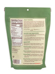 Back of Bob's Red Mill Hemp Protein Powder 16 oz pouch showing nutrition facts, usage tips, and smoothie recipes. Plant-based protein for fitness nutrition.