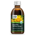 Front-facing bottle of Gaia Bronchial Wellness Syrup on white background for clean product showcase

