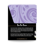 Passion Flower Tea box side panel with product story and calming purple swirl design, crafted for peaceful nights

