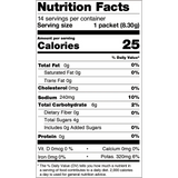 Nutrition facts label of Cure Hydration Lime Electrolyte Mix showing key electrolyte content and calorie count.