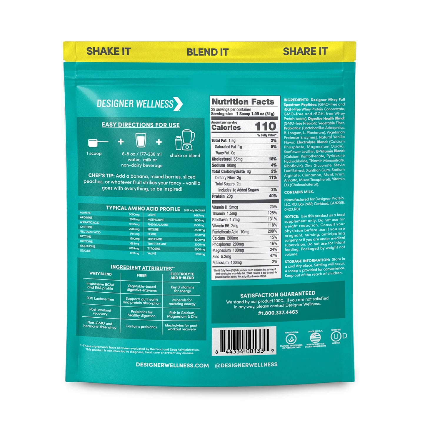 Vanilla Designer Whey 2 lb: 100% Whey Protein Powder- Designer Protein