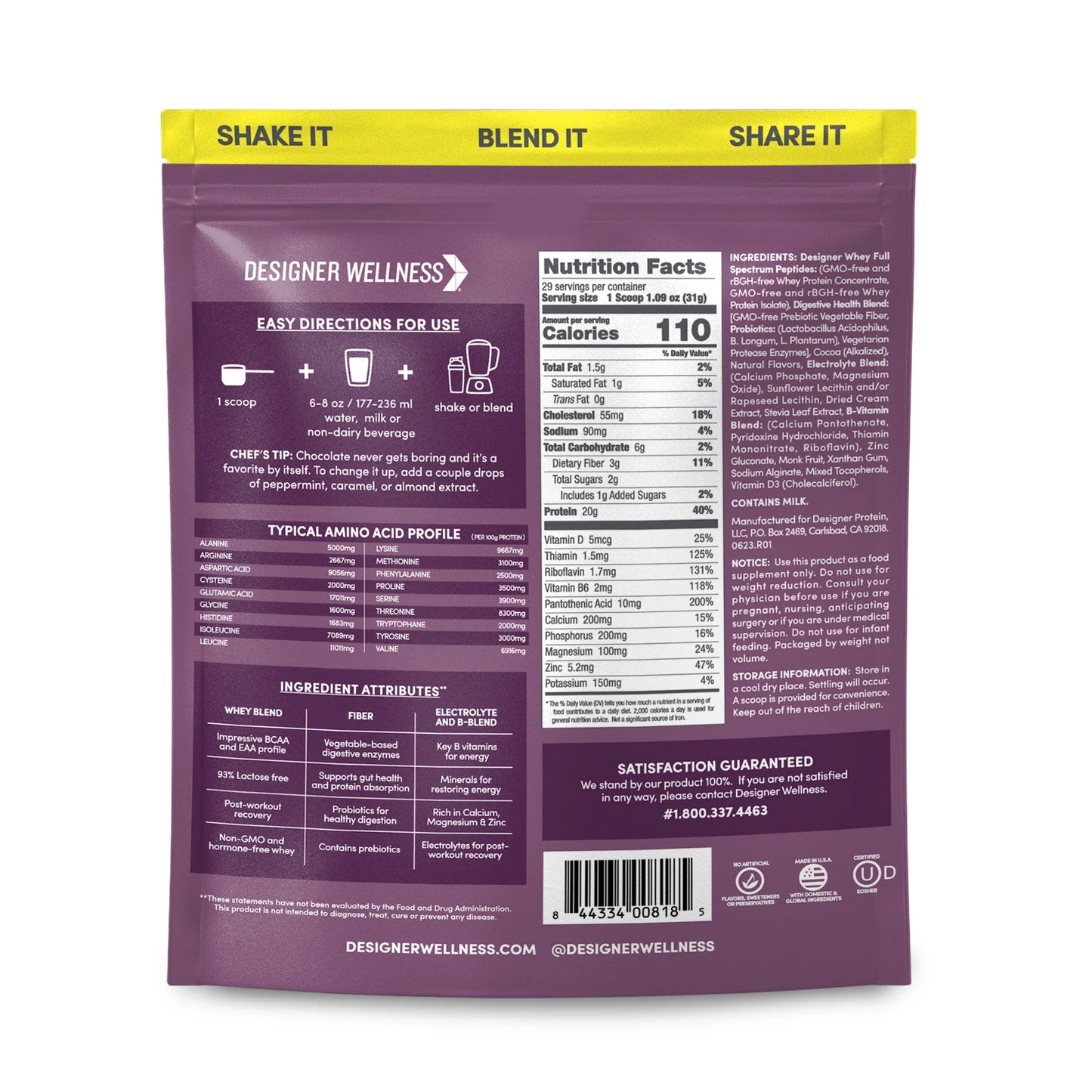 Designer Whey - Protein Powder - Chocolate - 2 Lbs