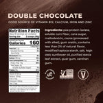Nutrition facts and ingredients of Evolve Classic Chocolate Protein Powder with 20g pea protein and no artificial sweeteners