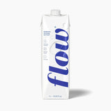Flow Alkaline Spring Water 1L carton with minimalistic design on white background