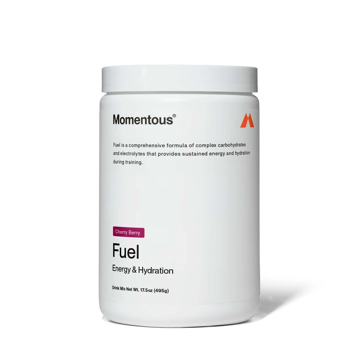 Fuel - Momentous - Cherry Berry - Energy Hydration supplement with electrolytes and carbohydrates for sustained workout energy. Non-GMO and gluten-free formula in a 15.2oz container.