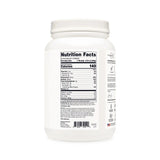 Nutrition facts label for TypeZero Vanilla Grass-Fed Whey Protein showing 140 calories, 24g protein, and 2g sugar per serving for mindful fitness nutrition.