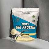 100% Egg Protein Powder Vanilla Ice Cream Flavor 2lb bag front view

