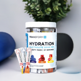 Transform Hydration Electrolyte Drink Mix tub with stick packs