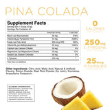 Supplement facts for Piña Colada electrolyte drink mix