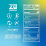 Nutrition facts and ingredients for Liquid I.V. Hydration Multiplier Passion Fruit, featuring non-GMO, vegan, gluten-free, and electrolyte-rich formula.
