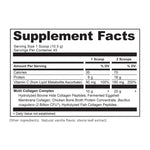 Supplement Facts label showing ingredients and nutritional values per serving of Ancient Nutrition Multi Collagen Protein.