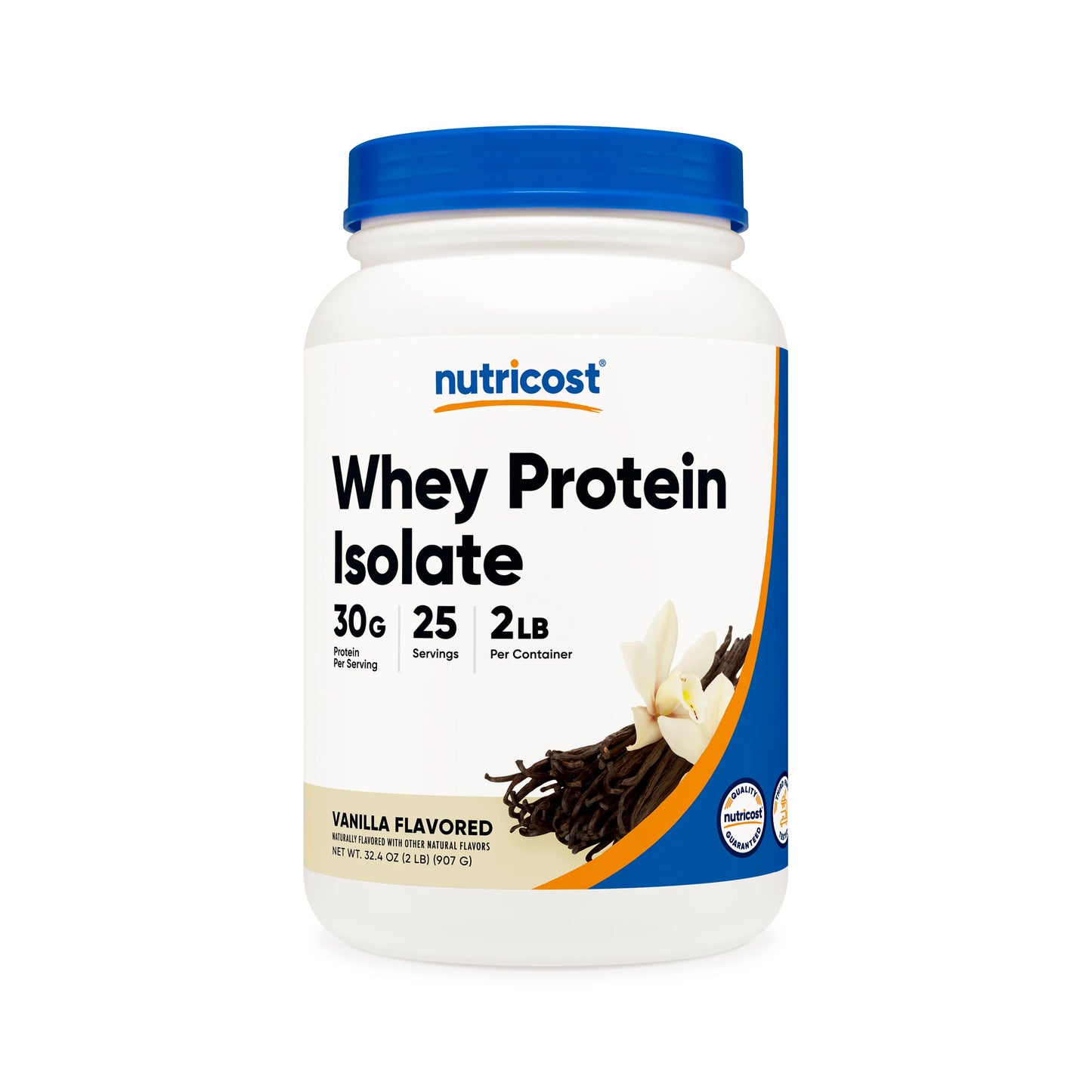 Whey Protein Isolate Powder - Vanilla (2 LB) | Nutricost