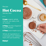 Graphic showing ways to use Navitas Cacao Powder, with ideas like smoothies and baking.