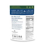 Nutrition label on Navitas Organics Blueberry Hemp Power Snacks – clean ingredients and organic certifications

