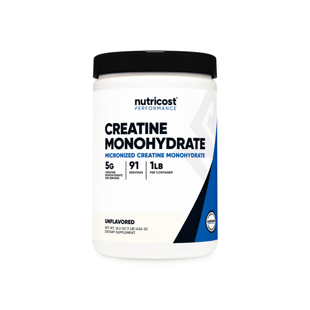 Nutricost Micronized Creatine Monohydrate Powder 1 LB Unflavored - 91 Servings - Velite Armor