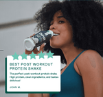 Active woman enjoying an OWYN Vanilla Protein Shake post-workout, emphasizing plant-based, high-protein recovery.