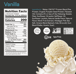 Nutrition label for OWYN 32g Vanilla Protein Shake, highlighting 32g of plant-based protein and zero artificial ingredients.