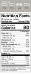 Nutrition facts for Perk Energy Lemon Cake supplement