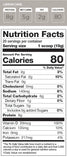 Nutrition facts for Perk Energy Lemon Cake supplement