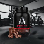 Perform Whey Protein Isolate Chocolate in gym setting