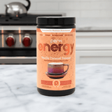 Perk Energy Vanilla Caramel Steamer on kitchen counter