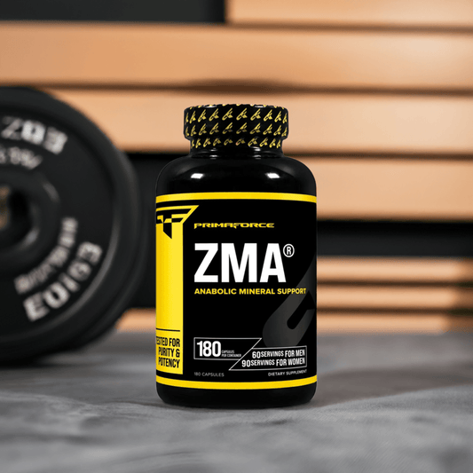 PrimaForce ZMA Muscle Recovery Supplement 180 capsules for strength boost and sleep support, ideal for fitness and bodybuilding nutrition.