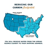 Proud Source Water spring locations map USA for sustainable bottled water distribution.

