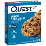 Quest Oatmeal Chocolate Chip Protein Bar – Single Bar and Box Packaging Close-Up