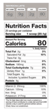 Perk Energy Tan Mocha Latte nutrition facts label