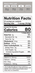 Nutritional facts Perk energy original peach crisp cake