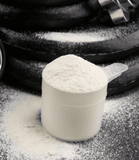 Scoop of Type Zero L-Glutamine powder with weights